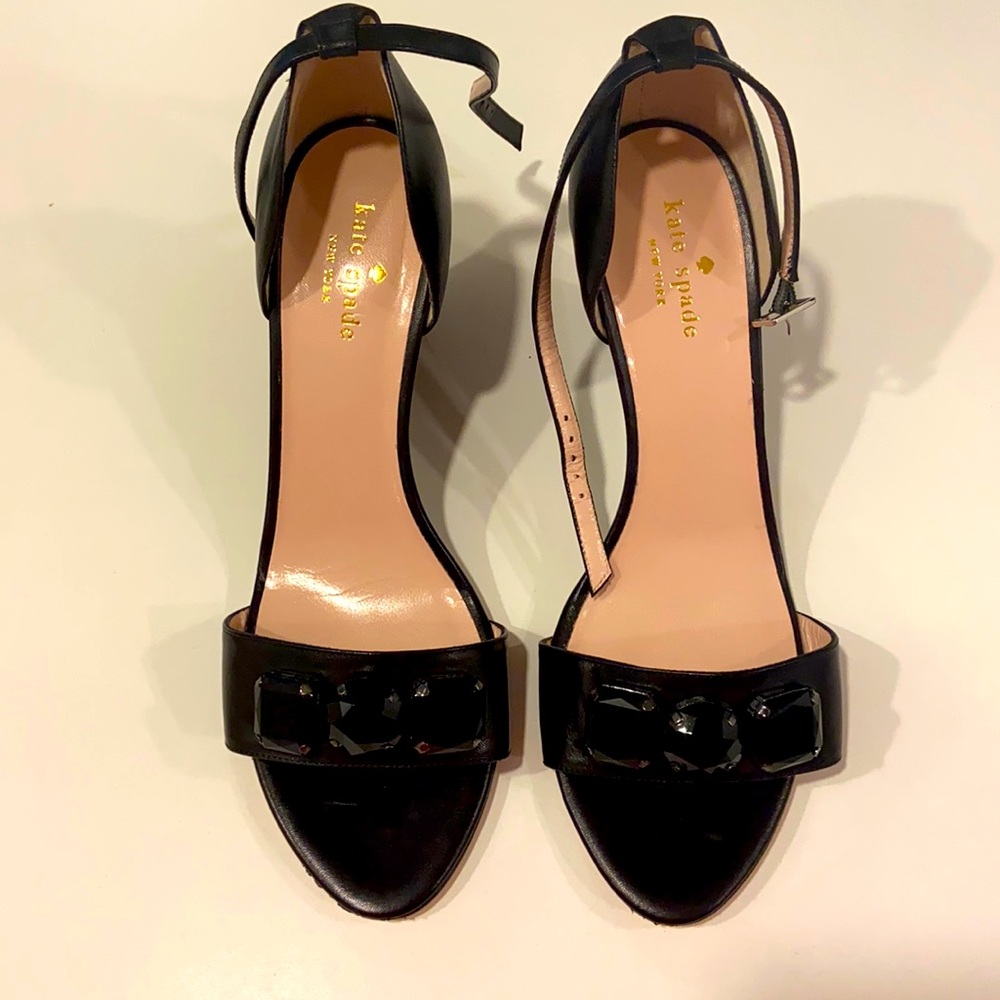 Kate Spade new black wedge heel shoes